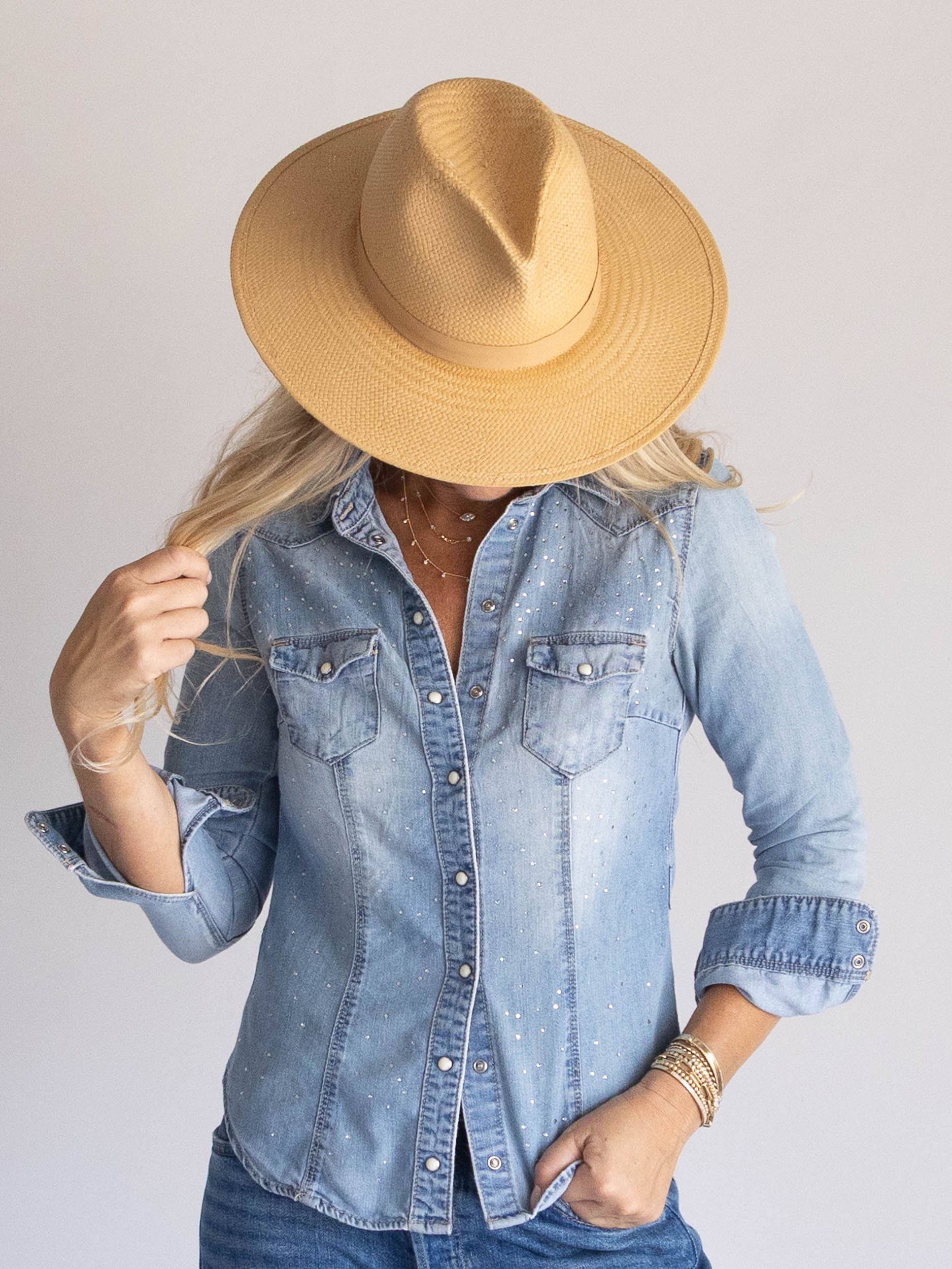 All Over Shine Denim Shirt