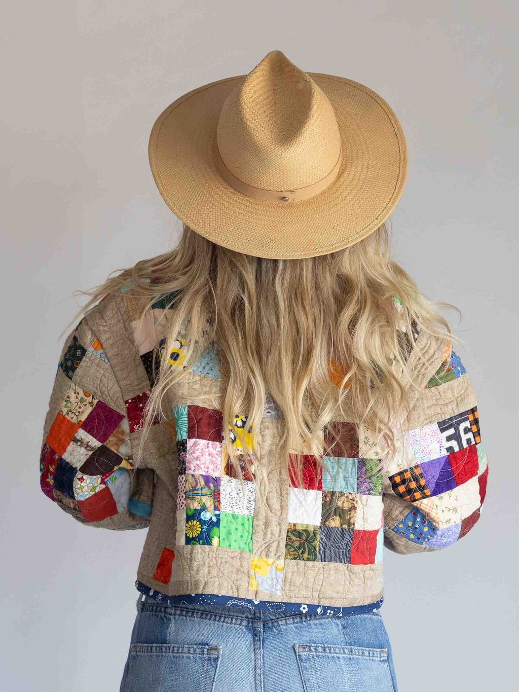 Crop Bandana Trim Quilt Coat